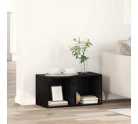 Owoxanthellate Lot de 2 armoires TV murales - Noir - 37 x 35 x 37,5 cm - En matériau dérivé du bois avec quatre étagères - Design loft moderne - Peu encombrant - Pour salon, chambre à coucher, couloir