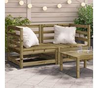 Owoxanthellate Lot de 2 canapés d'angle de jardin en pin - 70 x 70 x 67 cm - Imprégné en autoclave - Design moderne à lattes - Protection contre les intempéries - Mini meubles de salon pour balcon