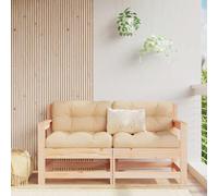 Owoxanthellate Lot de 2 canapés de jardin en pin - 66 x 62 x 70 cm - Beige - Rembourrage - Mini meubles de salon pour terrasse, balcon, jardin d'hiver et salon d'extérieur