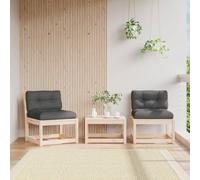 Owoxanthellate Lot de 2 canapés de jardin en pin massif - 63,5 x 73 x 78 cm - Anthracite - Coussins d'assise résistants aux intempéries - Design moderne - Robuste et durable - Pour balcon, terrasse