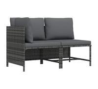Owoxanthellate Lot de 2 canapés de jardin en rotin synthétique résistant aux intempéries - 54 x 60 x 60 cm - Gris - Avec coussins d'assise anthracite - Design moderne - Robuste et durable - Pour