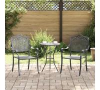 Owoxanthellate Lot de 2 chaises de jardin en aluminium - Empilables - Design vintage - Avec accoudoirs - Résistants aux intempéries - Pour terrasse, balcon, camping - 55 x 55 x 92,5 cm - Noir