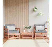 Owoxanthellate Lot de 2 chaises de jardin en bois de sapin Douglas 64 x 61 x 62 cm avec coussin Oxford gris - Banc de balcon - Résistant aux intempéries - Petit canapé pour jardin, terrasse, jardin