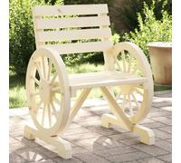Owoxanthellate Lot de 2 chaises de jardin en bois de sapin massif 58 x 58 x 78,5 cm avec dossier design de roue de chariot, robuste et résistant aux intempéries, pour jardin, terrasse, balcon et