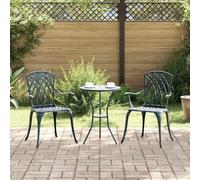 Owoxanthellate Lot de 2 chaises de jardin vintage en aluminium - Vert - 53 x 51 x 88,5 cm - Empilables - Ergonomiques - Résistant aux intempéries - Pour balcon, terrasse, camping et extérieur
