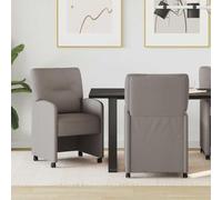 Owoxanthellate Lot de 2 chaises de salle à manger avec roulettes en tissu taupe 57 x 67 x 95 cm - Design moderne ergonomique pour salle à manger, cuisine et bureau