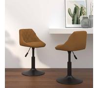 Owoxanthellate Lot de 2 chaises de salle à manger pivotantes en cuir synthétique marron - Hauteur réglable de 62,5 à 77,5 cm - Cadre en acier moderne - Durable et confortable - Pour cuisine, salle à