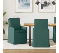 Owoxanthellate Lot de 2 chaises de salle à manger - Vert foncé - 57 x 67 x 98 cm - Coussins d'assise ergonomiques - Design moderne et robuste - Pour cuisine, salle à manger, salon