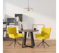 Owoxanthellate Lot de 2 chaises pivotantes en velours jaune 55 x 56 x 85,5 cm, avec accoudoirs, métal, chaise de bureau ESS et chaise de bureau