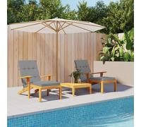 Owoxanthellate Lot de 2 coussins pour chaise longue - 180 x 55 x 7 cm - En tissu Oxford gris - Résistant aux intempéries et antidérapant - Avec cordons - Pour balcon, terrasse et plage