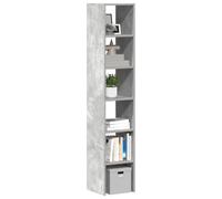 Owoxanthellate Lot de 2 étagères à livres en bois - Gris béton - 30 x 30 x 80 cm - Design moderne - Empilables ou côte à côte - Pour salon, couloir, chambre à coucher