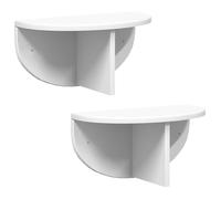 Owoxanthellate Lot de 2 étagères murales blanches - Étagère flottante moderne en bois - 38 x 19 x 19 cm - Étagère murale et étagère décorative pour salon, chambre à coucher et bureau
