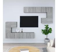 Owoxanthellate Lot de 2 étagères murales en bois Sonoma - Gris - 2 x 30,5/2 x 60/4 x 80 cm - Design moderne et espace de rangement pour salon, couloir, chambre à coucher