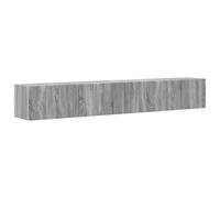 Owoxanthellate Lot de 2 meubles muraux bas en bois - Gris Sonoma - 98 x 31 x 29,5 cm - Design moderne - Peu encombrant - Pour salon, chambre à coucher, bureau