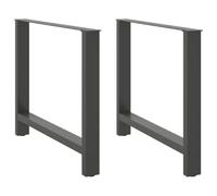 Owoxanthellate Lot de 2 pieds de table à manger - Anthracite - 100 x 72-73 cm - En acier robuste revêtu par pulvérisation - Design moderne - Pieds réglables pour table basse, bureau, cuisine, bureau