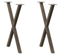 Owoxanthellate Lot de 2 pieds de table à manger en forme de X - 50 x 72-73 cm - En acier - Hauteur réglable - Pieds de nivellement pour table et bureau