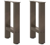 Owoxanthellate Lot de 2 pieds de table basse - 28 x 42-43 cm - En acier naturel revêtu par pulvérisation - Pieds de nivellement réglables - Pour table basse, banc, salon, couloir, chambre à coucher