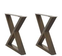 Owoxanthellate Lot de 2 pieds de table basse 60 x 42-43,3 cm en acier revêtu par pulvérisation avec pieds réglables Design moderne robuste et durable pour salon, salle à manger, bureau