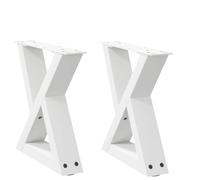 Owoxanthellate Lot de 2 pieds de table basse - Blanc - 40 x (30-31,3) cm - En acier revêtu par pulvérisation - Pieds de meubles modernes avec niveleurs réglables - Robuste et durable - Pour salon