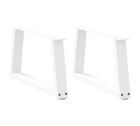 Owoxanthellate Lot de 2 pieds de table basse en forme de V - Blanc - 70 x (30-31,3) cm - En acier revêtu par pulvérisation - Design moderne - Pieds de meubles réglables en hauteur - Pour salon, bureau