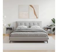 Owoxanthellate Lot de 2 tables de chevet en bois avec pieds en métal - Gris béton - 40 x 35 x 47,5 cm - Pour salon, sommeil et couloir