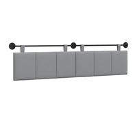 Owoxanthellate Lot de 2 têtes de lit suspendues - Gris clair - Rembourrées - En tissu - Pour lit - Panneau mural moderne - 210 x 55 x 5 cm - Tête de lit moderne avec sangles et cadre en métal - Pour