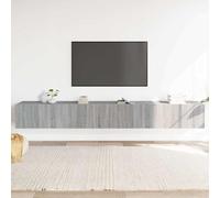 Owoxanthellate Lot de 3 meubles TV - Gris Sonoma - 80 x 30 x 30 cm - Meuble mural moderne avec espace de rangement pour salon, chambre à coucher, bureau