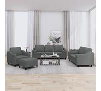 Owoxanthellate Lot de 4 paysages, gris foncé, en tissu robuste, 198 x 77 x 80 cm, avec tabouret, pour salon, chambre à coucher, appartement