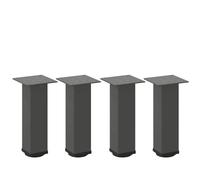 Owoxanthellate Lot de 4 pieds de table basse - Anthracite - 80 x 80 x 1,2 mm - Tube en acier - Hauteur : 30 à 32 cm - Pieds de meubles réglables en hauteur avec pieds de nivellement - Design moderne