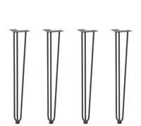 Owoxanthellate Lot de 4 pieds en épingles à cheveux anthracite - 72 cm - 12 mm - En acier - Avec pieds de nivellement - Design moderne - Pour table basse, table console, bureau