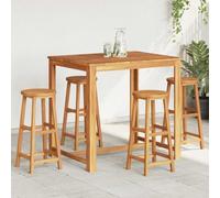 Owoxanthellate Lot de 4 tabourets de bar en bois massif d'acacia avec repose-pieds - 76 cm - Résistants aux intempéries - Peu encombrants - Pour balcon, terrasse, cuisine et jardin d'hiver