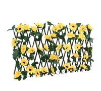 Owoxanthellate Lot de 5 treillis de lierre artificiel - Jaune - Extensible de 40 x 30 à 180 x 20 cm - Feuilles en PVC - Cadre en bois - Brise-vue pour jardin, balcon et terrasse