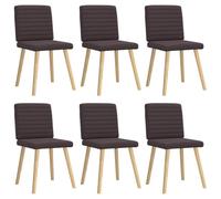 Owoxanthellate Lot de 6 chaises de salle à manger, marron foncé, 100 % polyester, bois d'hévéa, 45 x 54 x 86 cm, pour salle à manger, cuisine, salon
