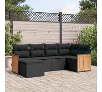 Owoxanthellate Lot de 6 meubles de jardin - En rotin synthétique - Noir - 62 x 62 x 69 cm - Design moderne et robuste - Pour jardin, terrasse, balcon et petits espaces extérieurs urbains