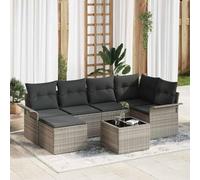 Owoxanthellate Lot de 7 canapés de jardin en polyrotin - Gris clair - 62 x 62 x 69 cm - Espace de rangement modulaire - Meuble d'extérieur - Design robuste pour balcon, terrasse, jardin