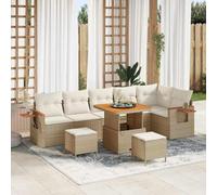 Owoxanthellate Lot de 9 canapés de jardin, en polyrotin, avec espace de rangement, 80 x 80 x 71 cm, beige crème