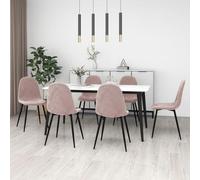 Owoxanthellate Lot de chaises de salle à manger - Rose - 45 x 53,5 x 83 cm - En velours - Charge maximale : 110 kg - Design moderne - Pour cuisine, salle à manger et salon