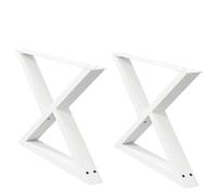 Owoxanthellate Lot de pieds de table basse en acier blanc - 70 x 42-43,3 cm - Cadre de table moderne - Pieds de meubles réglables en hauteur avec niveleurs - Design durable pour salon, salle à manger