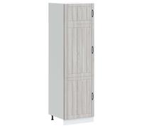 Owoxanthellate Lucca - Armoire de cuisine - 60 x 57 x 207 cm - Gris Sonoma - En matériau à base de bois - Avec pieds réglables - Design moderne - Robuste et durable - Pour cuisine, salle à manger