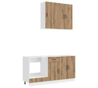 Owoxanthellate Lucca Meuble de cuisine modulaire 5 pièces en chêne Artisan avec meuble bas et montage mural pour petites cuisines