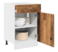 Owoxanthellate Lyon Meuble bas de cuisine, en bois recyclé, 50 x 46 x 81,5 cm, en matériau dérivé du bois, design moderne avec tiroir et porte, armoire de rangement ou buffet, robuste, pour cuisine