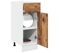 Owoxanthellate Lyon Meuble de cuisine, aspect bois vieilli, 30 x 46 x 81,5 cm, en matériau dérivé du bois, avec tiroir et deux compartiments, peu encombrant, pour cuisine, salon, couloir