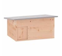 Owoxanthellate Maison pour hérisson en bois 45 x 33 x 22 cm - Mangeoire pour hérisson avec entrée labyrinthe pour dormir en hiver, hôtel en bois de sapin massif - Mangeoire pour hérissons et petits