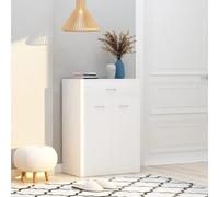 Owoxanthellate Meuble à chaussures en bois blanc 60 x 35 x 84 cm avec 4 étagères, 2 portes et tiroir, peu encombrant, design moderne, pour couloir, salon, chambre à coucher