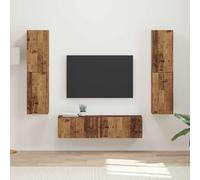 Owoxanthellate Meuble bas aspect bois vieilli avec éclairage LED 30 x 31 x 60 cm - Ensemble de meubles TV en matériaux composites de qualité supérieure - Design moderne robuste et durable - Pour salon