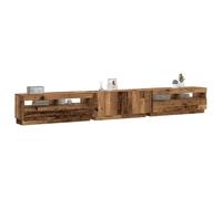 Owoxanthellate Meuble bas avec LED RVB 300 x 35 x 40 cm - En bois recyclé - Aspect moderne et espace de rangement généreux pour salon et salon