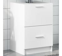 Owoxanthellate Meuble de lavabo en bois - Blanc - 40 x 37 x 59 cm - Avec tiroir - Design moderne et robustesse - Pour petites salles de bains et WC d'invités