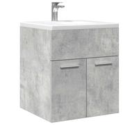 Owoxanthellate Meuble de lavabo gris béton 41 x 38,5 x 46 cm - Mélange de bois et fer - Meuble de salle de bain moderne - Merveilleux de rangement pour petites salles de bains et WC d'invités