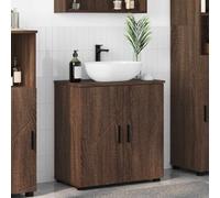 Owoxanthellate Meuble de salle de bain 61 x 35 x 64 cm, chêne marron, 2 portes, bois/métal, peu encombrant, autoportant