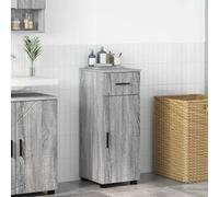Owoxanthellate Meuble de salle de bain avec lavabo - Gris - Sonoma - 30 x 35 x 80 cm - Matériau dérivé du bois avec pieds en métal - Armoire haute moderne pour petites salles de bains et toilettes